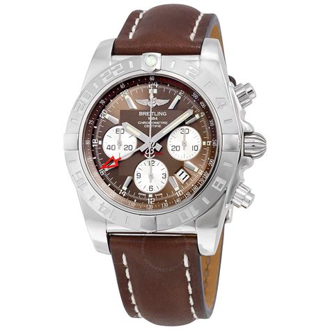 brown leather breitling